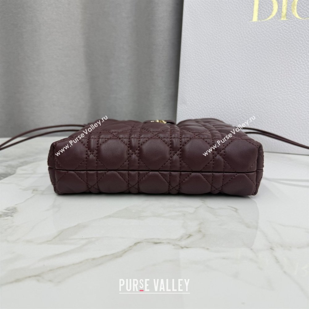 Dior Adiorable Mini Bucket Bag in Cannage Lambskin Burgundy 2026 S2611 (BF-260409068)