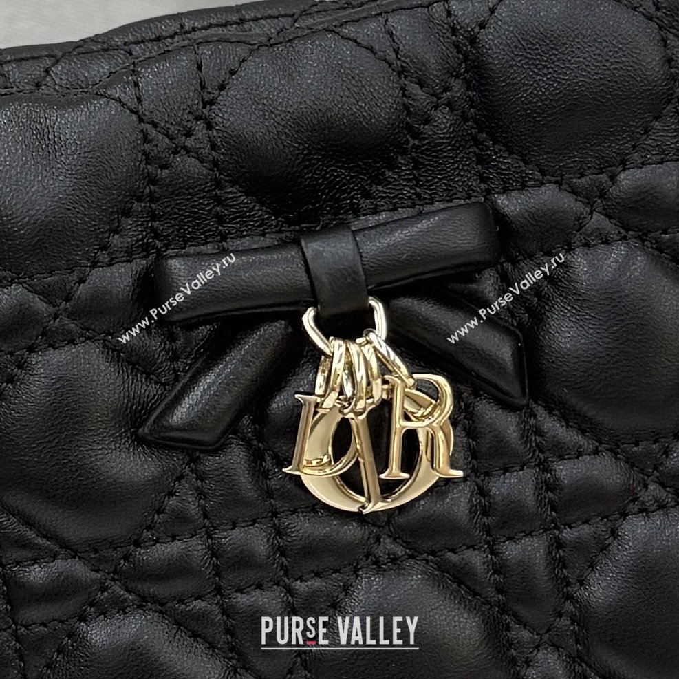 Dior Adiorable Mini Bucket Bag in Cannage Lambskin Black 2026 S2611 (BF-260409069)