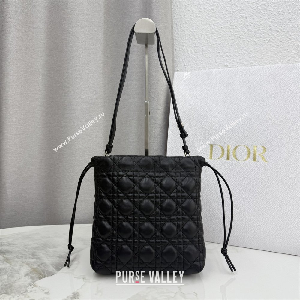 Dior Adiorable Mini Bucket Bag in Cannage Lambskin Black 2026 S2611 (BF-260409069)