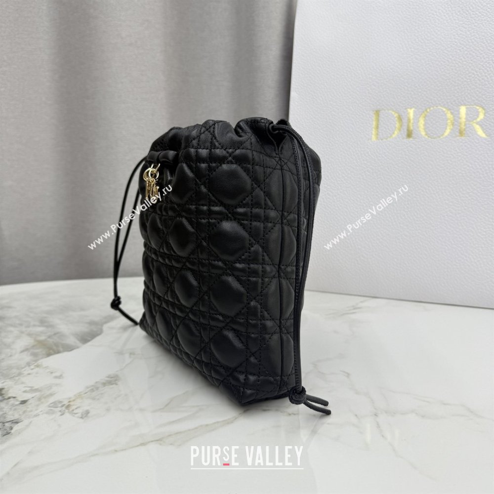 Dior Adiorable Mini Bucket Bag in Cannage Lambskin Black 2026 S2611 (BF-260409069)