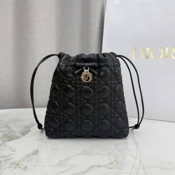 Dior Adiorable Mini Bucket Bag in Cannage Lambskin Black 2026 S2611 (BF-260409069)