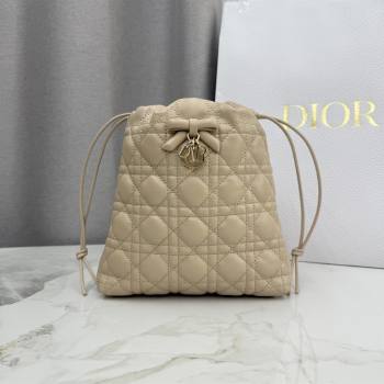 Dior Adiorable Mini Bucket Bag in Cannage Lambskin Beige 2026 S2611 (BF-260409065)