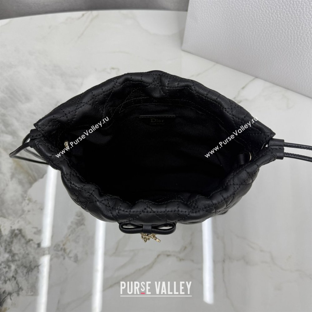 Dior Adiorable Mini Bucket Bag in Cannage Lambskin Black 2026 S2611 (BF-260409069)