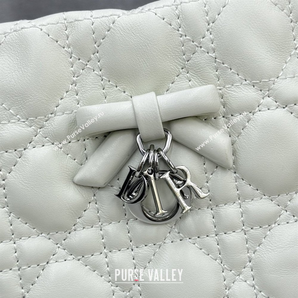 Dior Adiorable Mini Bucket Bag in Cannage Lambskin White 2026 S2611 (BF-260409070)