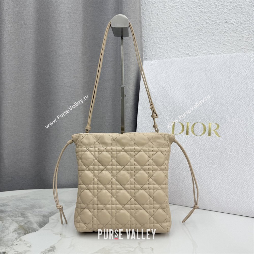 Dior Adiorable Mini Bucket Bag in Cannage Lambskin Beige 2026 S2611 (BF-260409065)