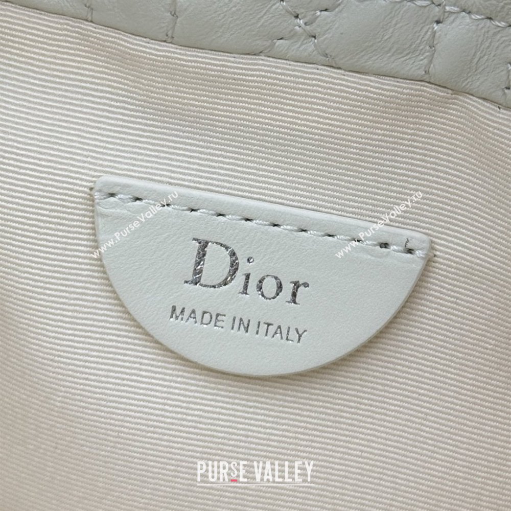 Dior Adiorable Mini Bucket Bag in Cannage Lambskin White 2026 S2611 (BF-260409070)