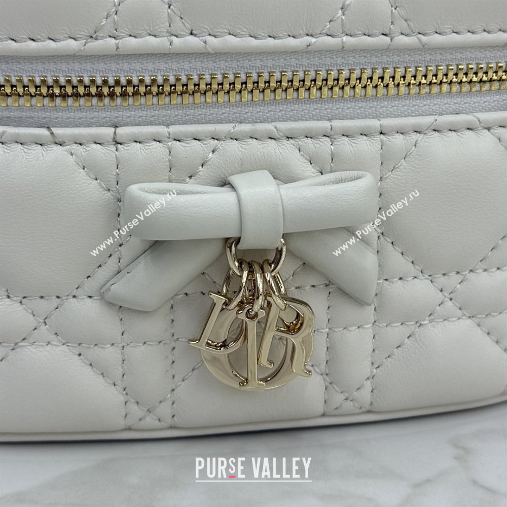Dior Mini Vanity Bag in Cannage Lambskin White 2026 S2603 (BF-260409073)