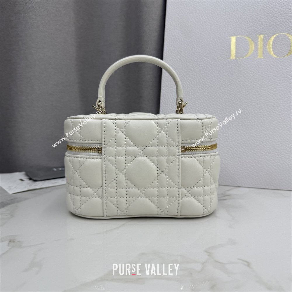 Dior Mini Vanity Bag in Cannage Lambskin White 2026 S2603 (BF-260409073)