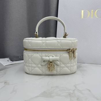 Dior Mini Vanity Bag in Cannage Lambskin White 2026 S2603 (BF-260409073)
