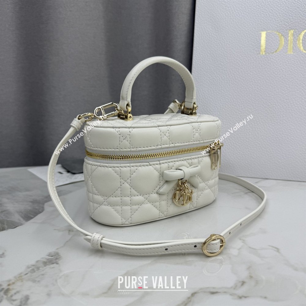 Dior Mini Vanity Bag in Cannage Lambskin White 2026 S2603 (BF-260409073)