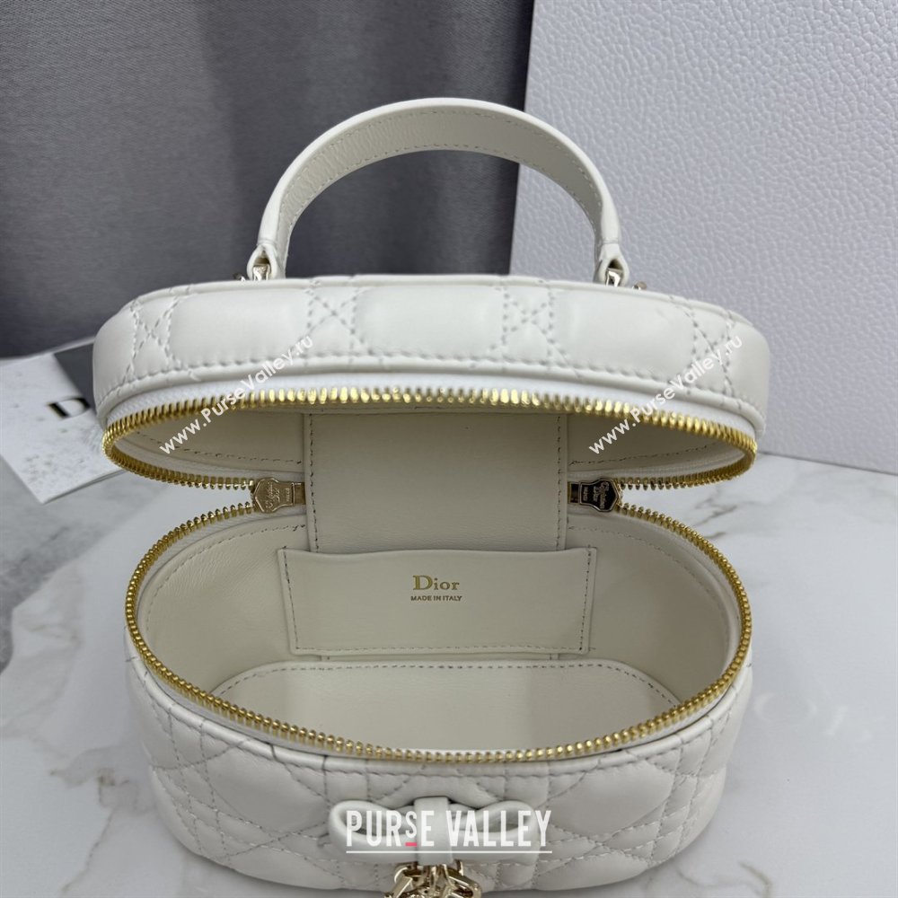 Dior Mini Vanity Bag in Cannage Lambskin White 2026 S2603 (BF-260409073)