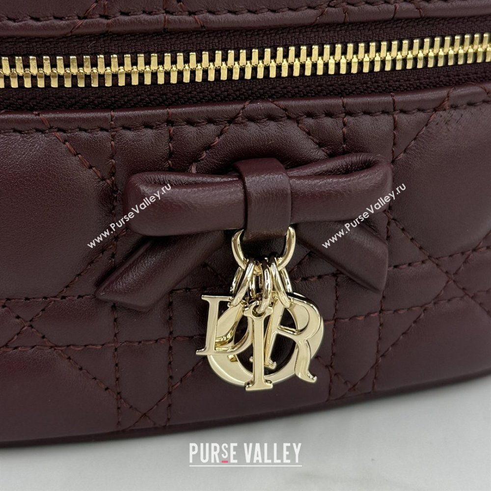 Dior Mini Vanity Bag in Cannage Lambskin Dark Burgundy 2026 S2603 (BF-260409071)