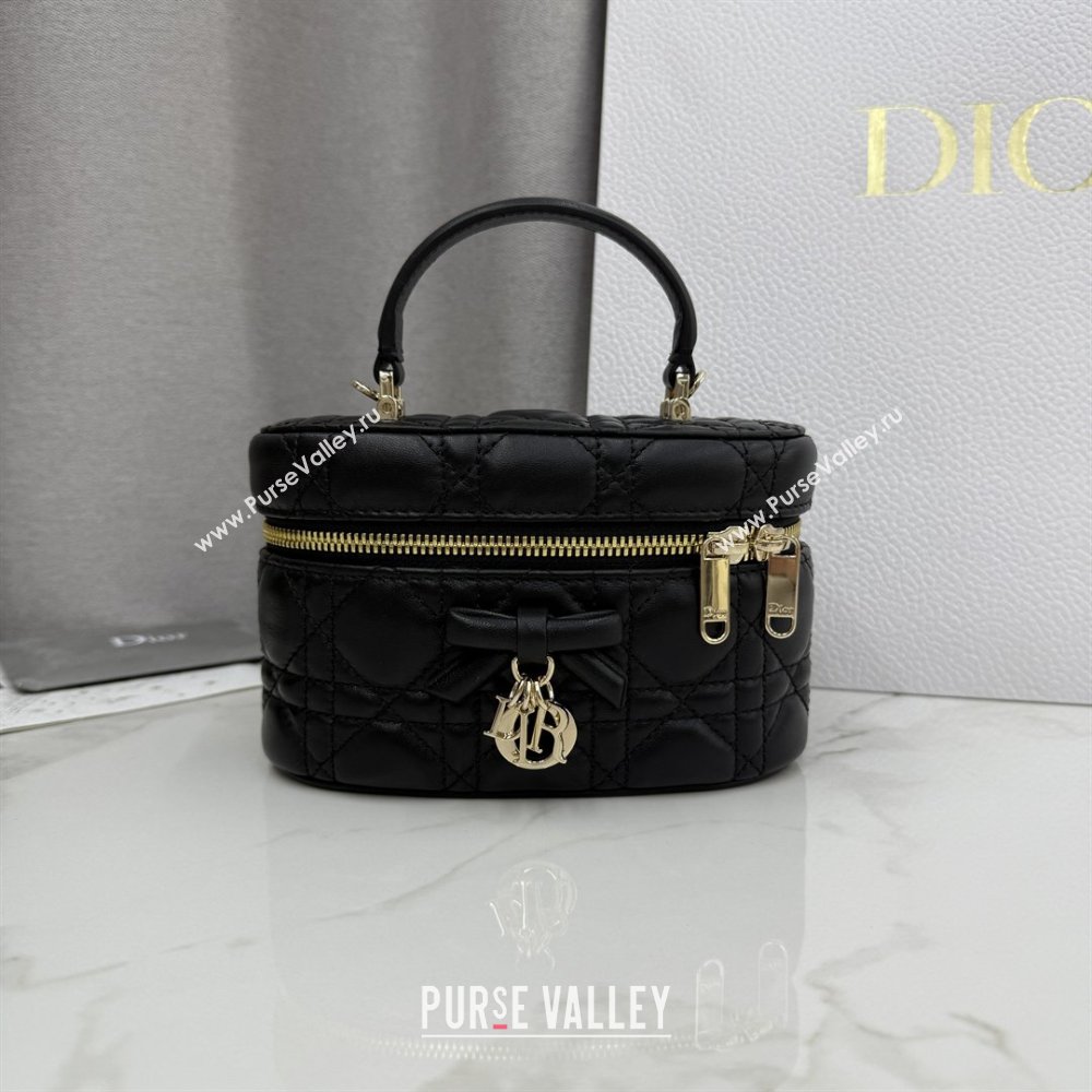 Dior Mini Vanity Bag in Cannage Lambskin Black 2026 S2603 (BF-260409074)