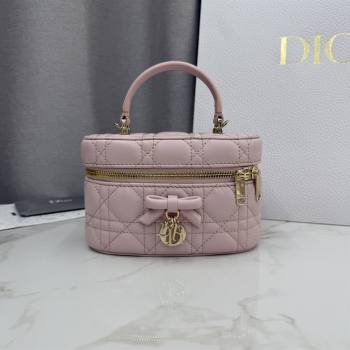 Dior Mini Vanity Bag in Cannage Lambskin Rose Soupir Pink 2026 S2603 (BF-260409075)