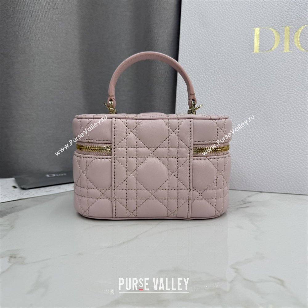 Dior Mini Vanity Bag in Cannage Lambskin Rose Soupir Pink 2026 S2603 (BF-260409075)