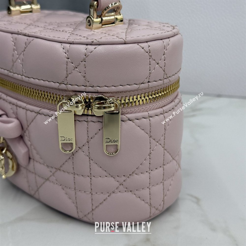 Dior Mini Vanity Bag in Cannage Lambskin Rose Soupir Pink 2026 S2603 (BF-260409075)