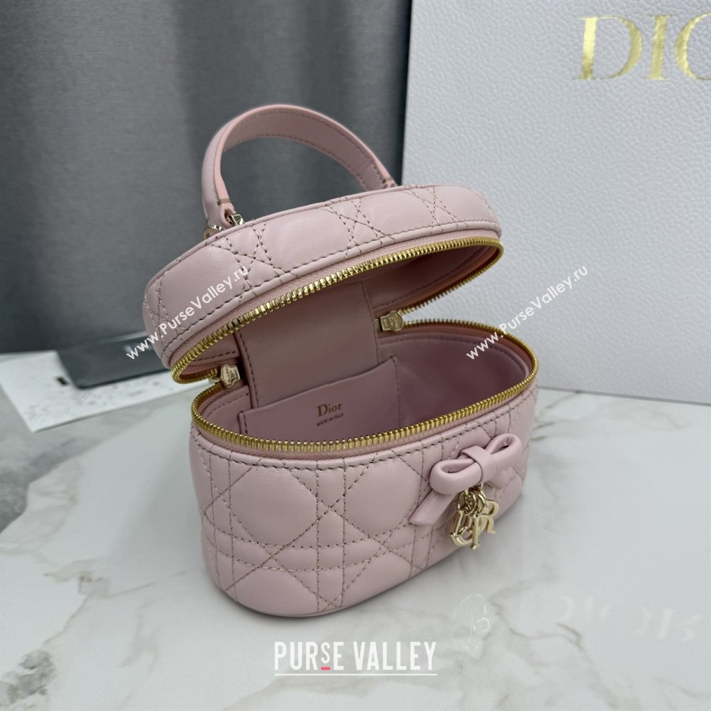 Dior Mini Vanity Bag in Cannage Lambskin Rose Soupir Pink 2026 S2603 (BF-260409075)