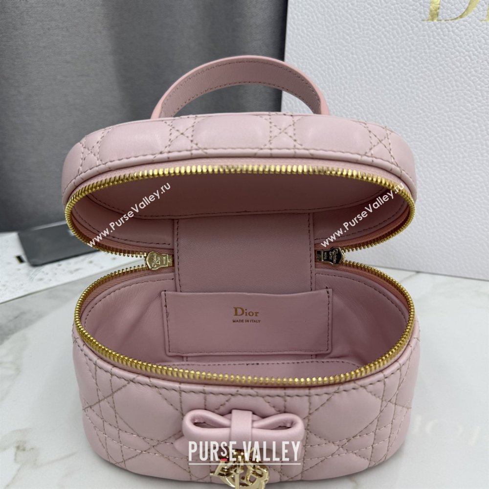 Dior Mini Vanity Bag in Cannage Lambskin Rose Soupir Pink 2026 S2603 (BF-260409075)