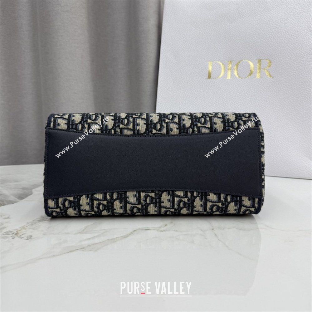 Dior Small Dior Promenade Shopping Bag with Bow in Blue Dior Oblique Jacquard 2026 M1410 (BF-260409077)
