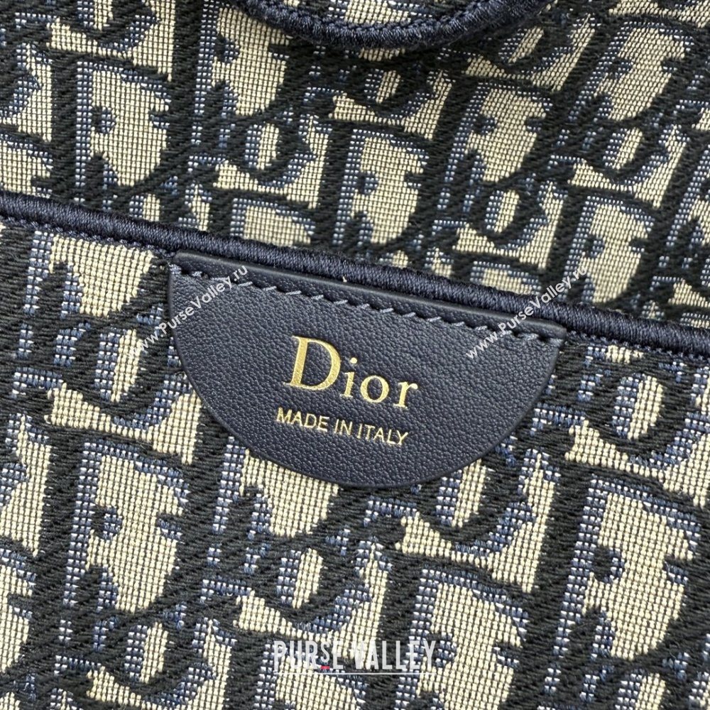 Dior Medium Dior Promenade Shopping Bag with Bow in Blue Dior Oblique Jacquard 2026 M1410 (BF-260409076)