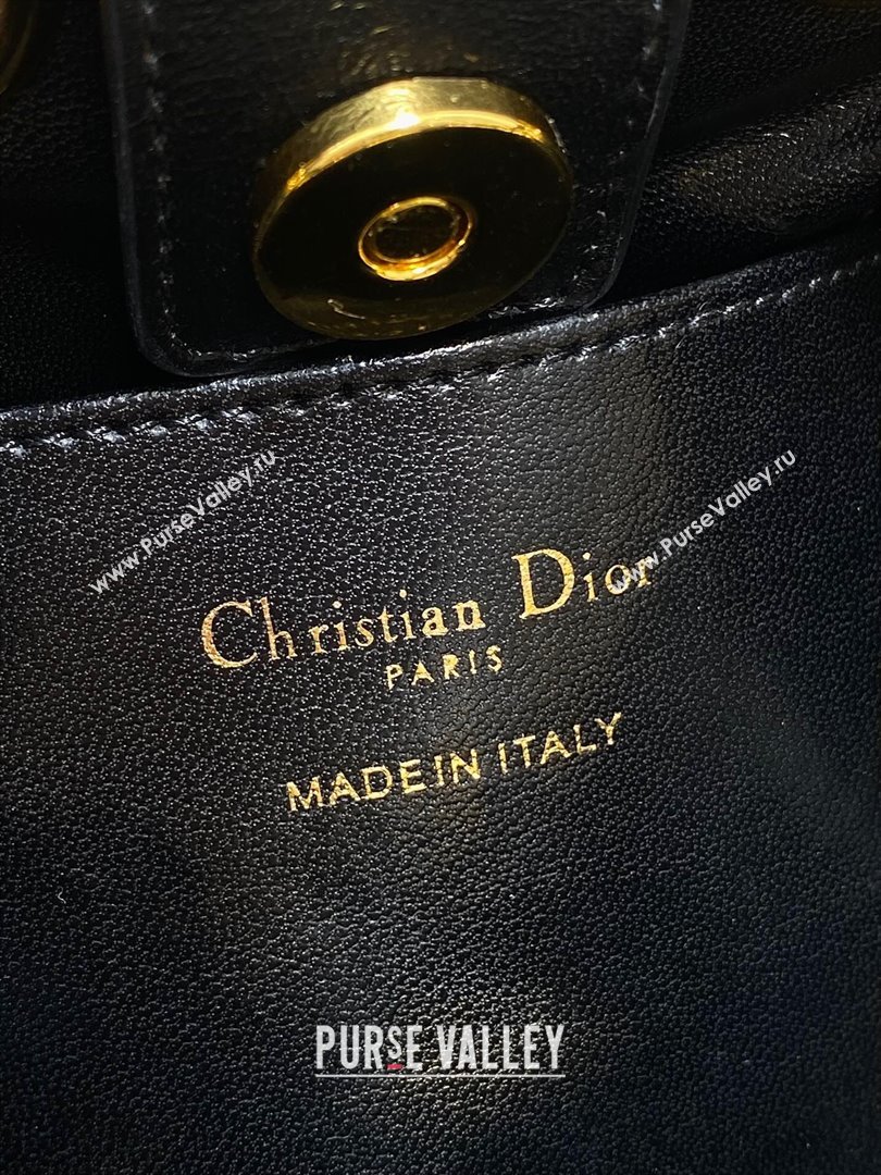 Dior Mini Caro Multicarry Backpack Bag in Macrocannage Lambskin Black 2025 M3375 (XXG-250806018)