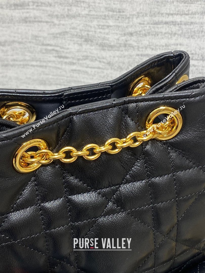 Dior Medium Caro Multicarry Backpack Bag in Macrocannage Lambskin Black 2025 M3375 (XXG-250806022)