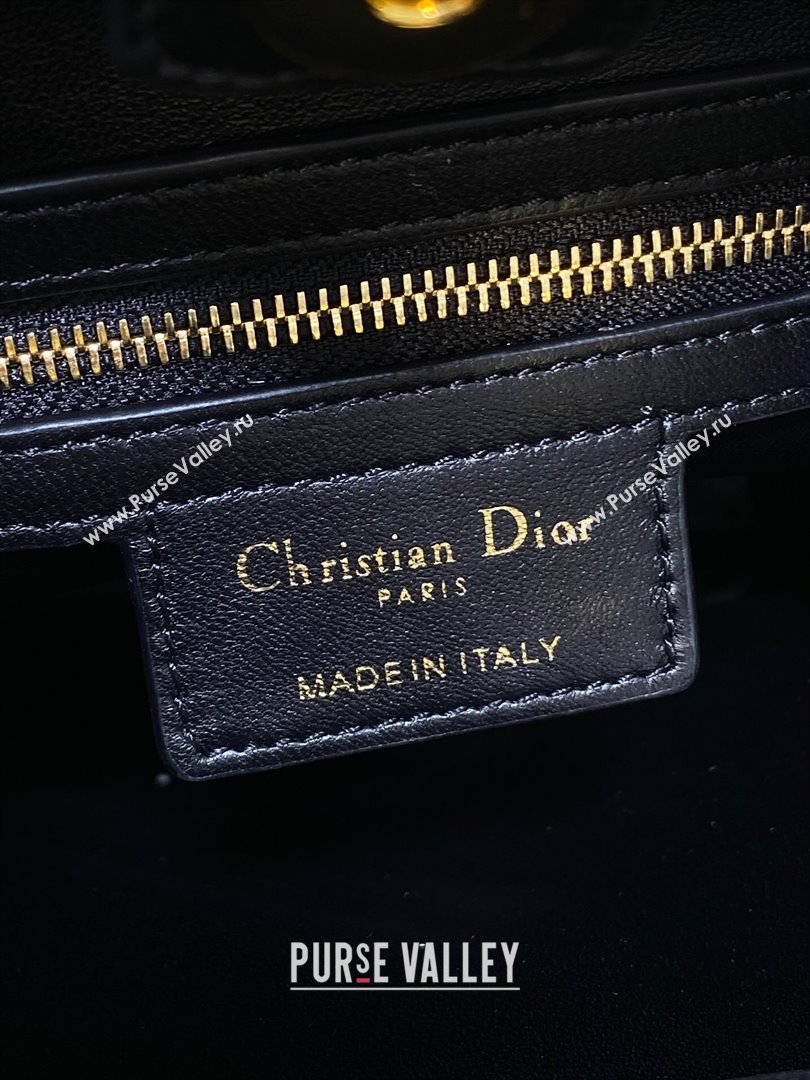 Dior Medium Caro Multicarry Backpack Bag in Macrocannage Lambskin Black 2025 M3375 (XXG-250806022)