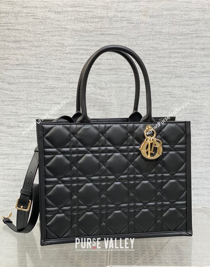 Dior Medium Book Tote Bag in Macrocannage Calfskin Black 2024 (XXG-240523017)