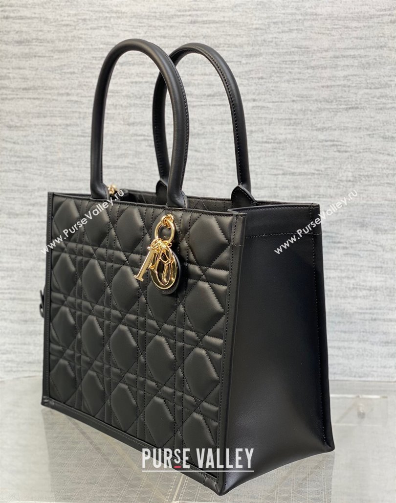 Dior Medium Book Tote Bag in Macrocannage Calfskin Black 2024 (XXG-240523017)