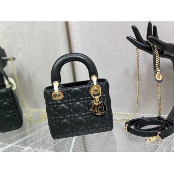 Dior Mini Lady Dior Bag in Black Cannage Lambskin 2024 0523 (XXG-240523080)