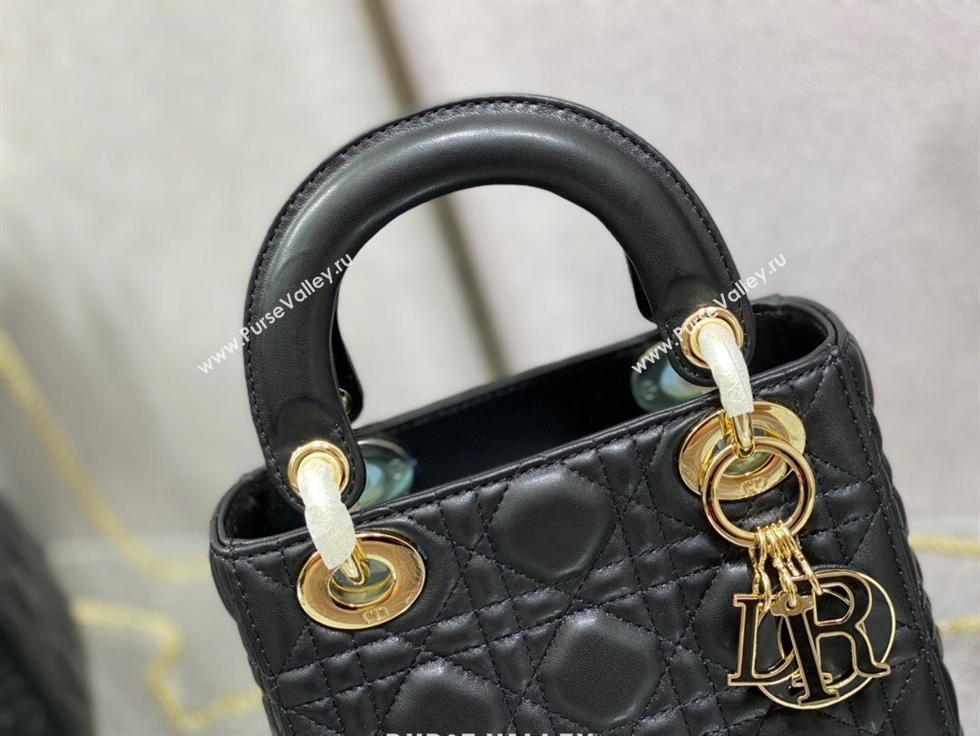 Dior Mini Lady Dior Bag in Black Cannage Lambskin 2024 0523 (XXG-240523080)