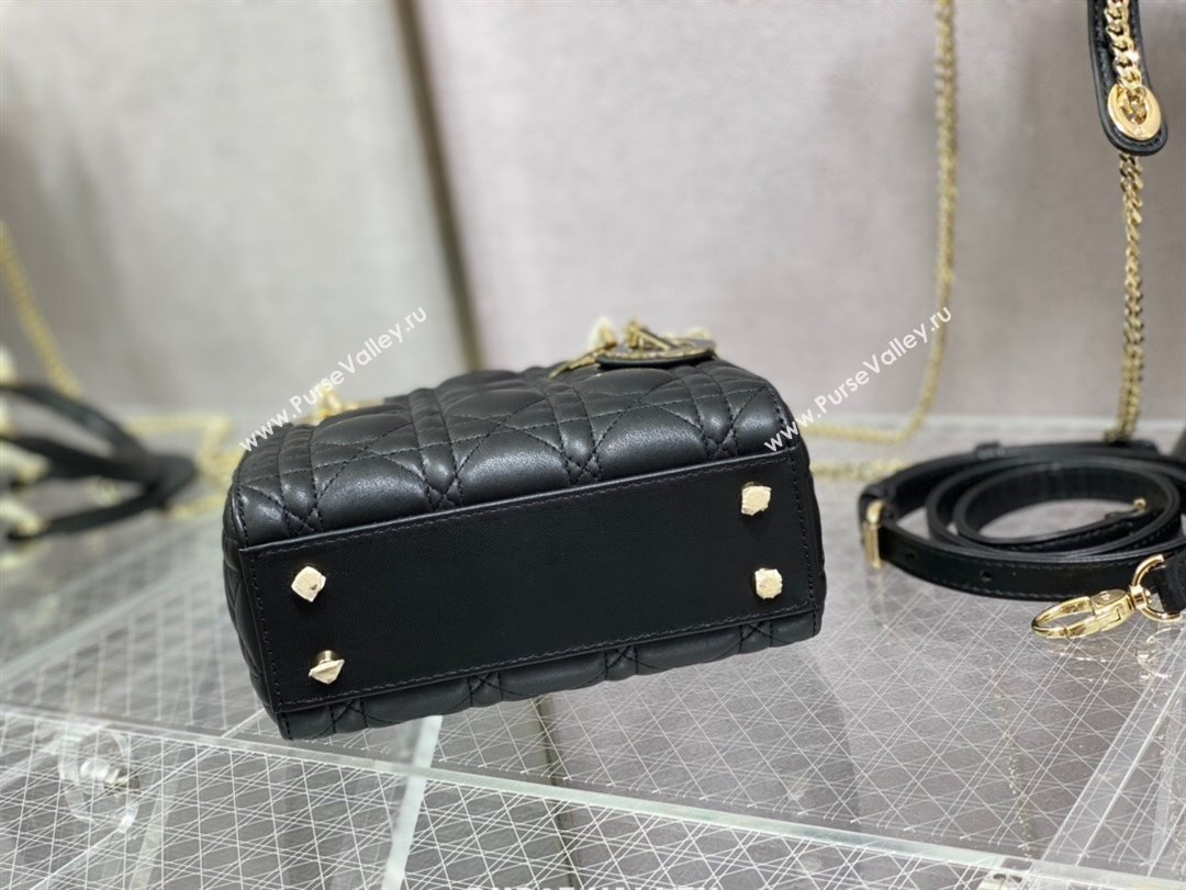 Dior Mini Lady Dior Bag in Black Cannage Lambskin 2024 0523 (XXG-240523080)