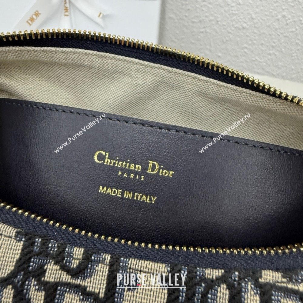 Dior Medium D-Dream Bag in Blue Oblique Jacquard and Smooth Calfskin 2025 M6323 (XXG-250806011)