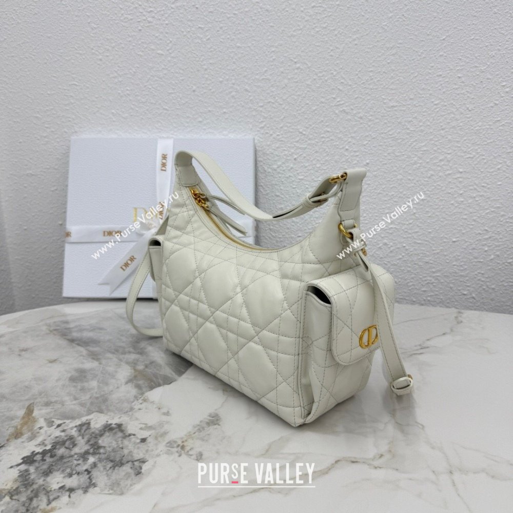 Dior Medium D-Dream Bag in Macrocannage Lambskin White 2025 M6323 (XXG-250806013)
