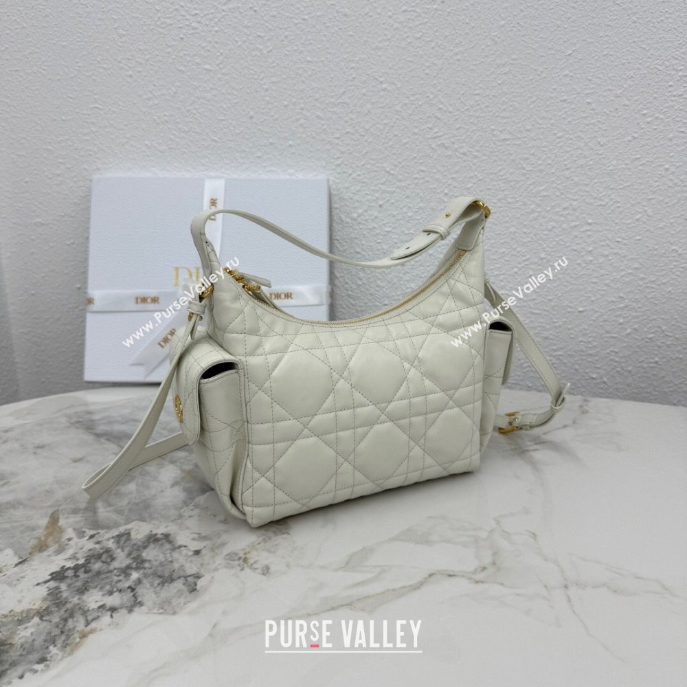 Dior Medium D-Dream Bag in Macrocannage Lambskin White 2025 M6323 (XXG-250806013)