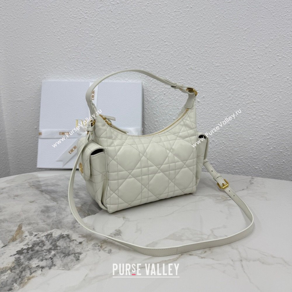 Dior Medium D-Dream Bag in Macrocannage Lambskin White 2025 M6323 (XXG-250806013)