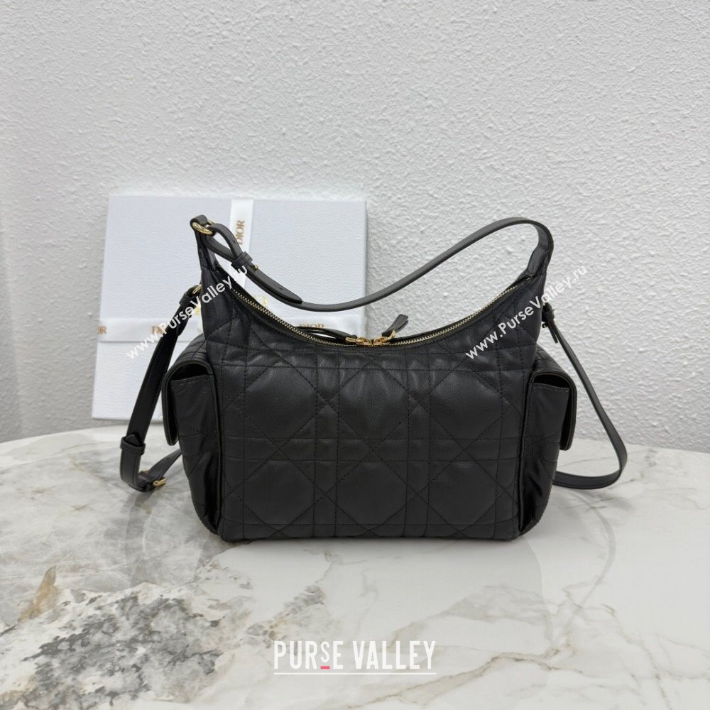 Dior Medium D-Dream Bag in Macrocannage Lambskin Black 2025 M6323 (XXG-250806015)
