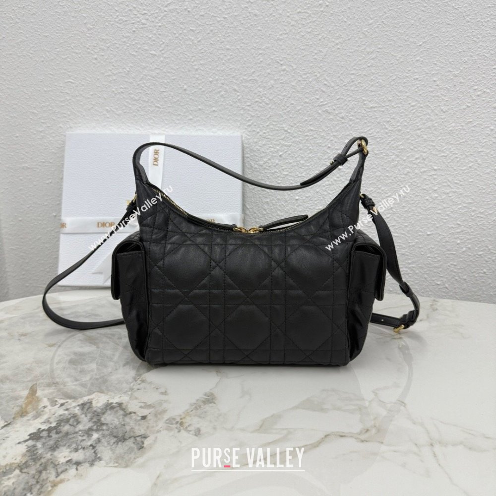 Dior Medium D-Dream Bag in Macrocannage Lambskin Black 2025 M6323 (XXG-250806015)