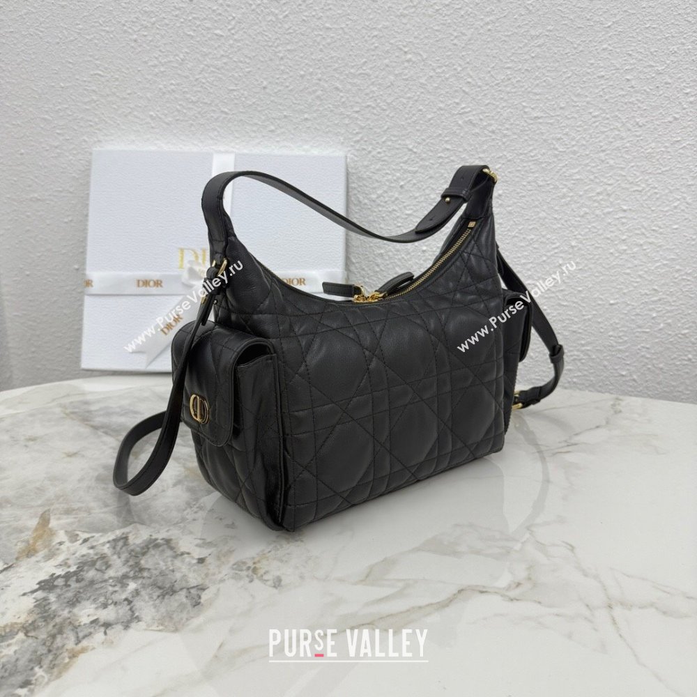 Dior Medium D-Dream Bag in Macrocannage Lambskin Black 2025 M6323 (XXG-250806015)