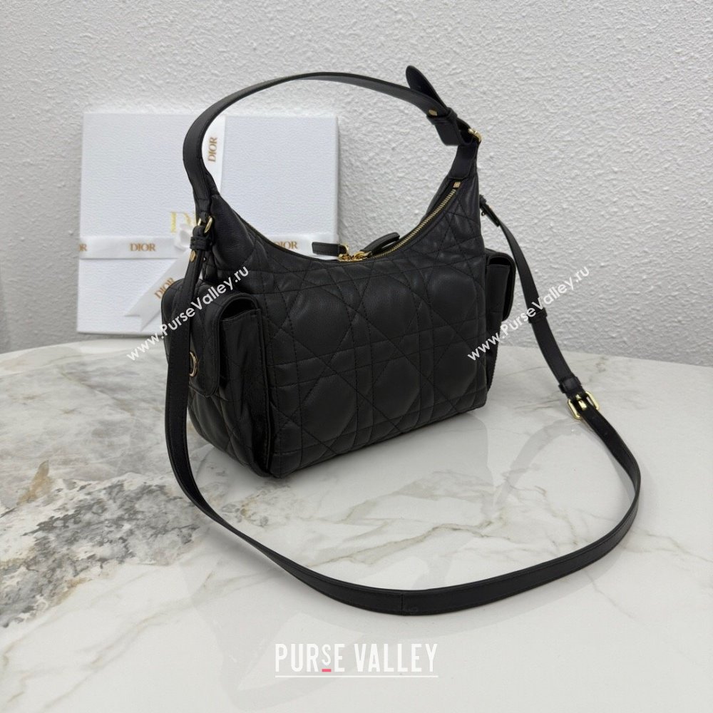 Dior Medium D-Dream Bag in Macrocannage Lambskin Black 2025 M6323 (XXG-250806015)