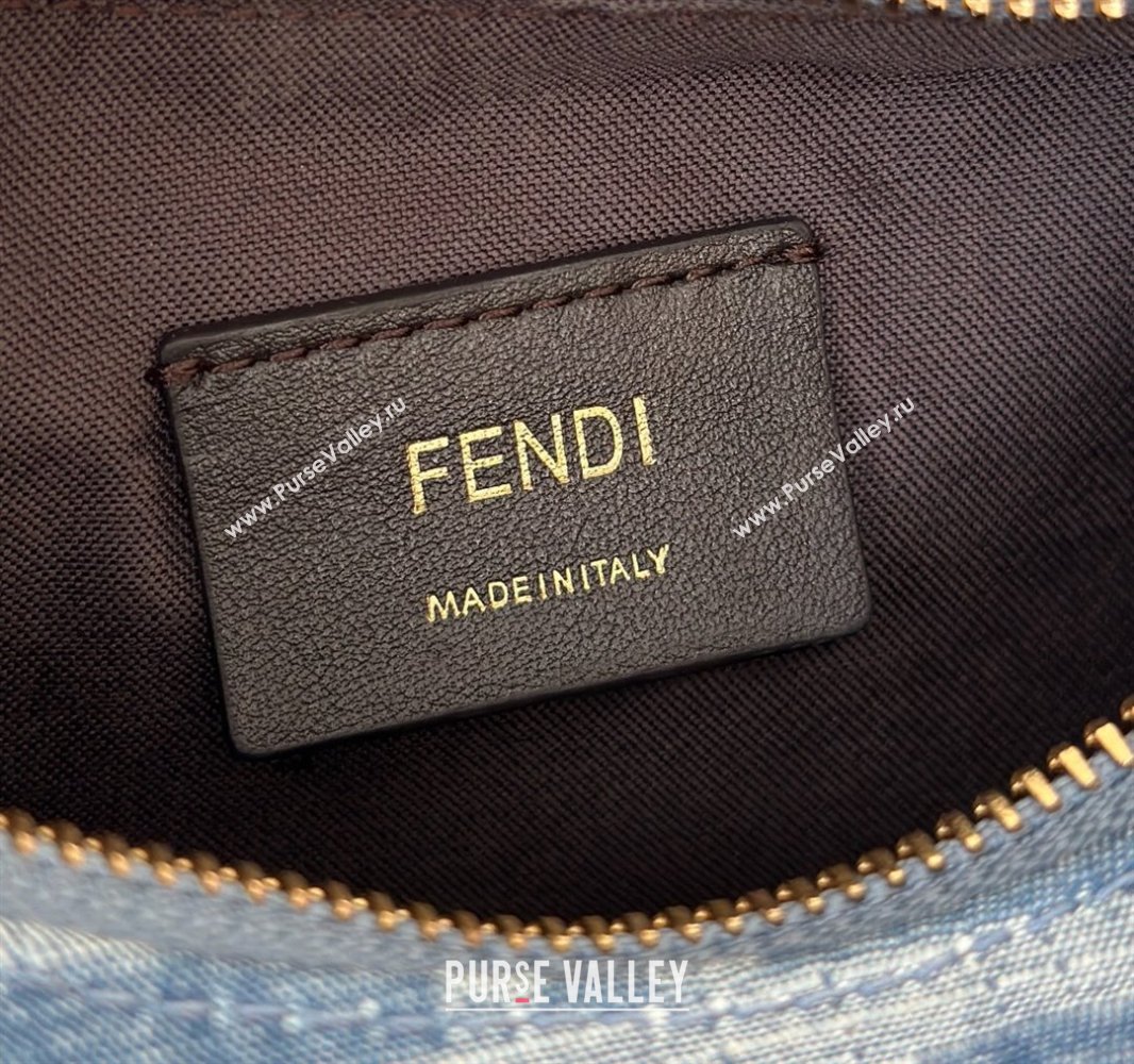 Fendi Fendigraphy Mini Hobo Bag in FF Denim Blue 2025 8657 (CL-250210034)