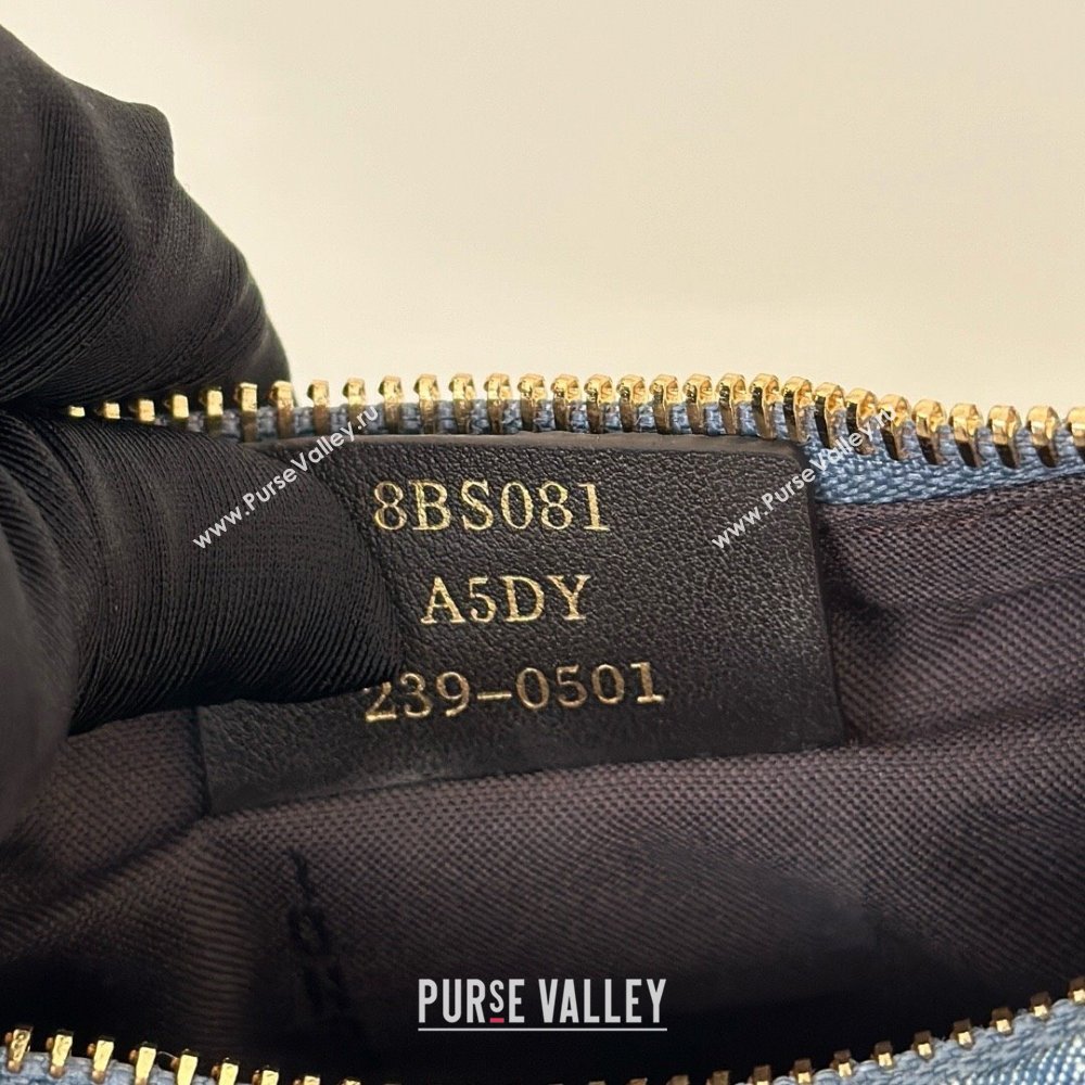 Fendi Fendigraphy Mini Hobo Bag in FF Denim Blue 2025 8657 (CL-250210034)