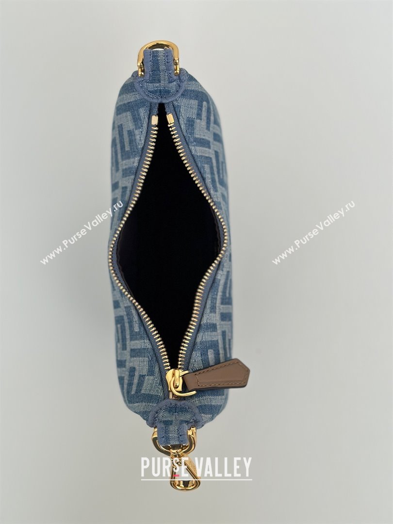 Fendi Fendigraphy Mini Hobo Bag in FF Denim Blue 2025 8657 (CL-250210034)