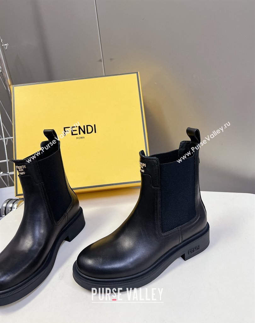 Fendi Filo Biker Ankle Boots 3.5cm in Black Calf Leather 2024 (MD-240930091)