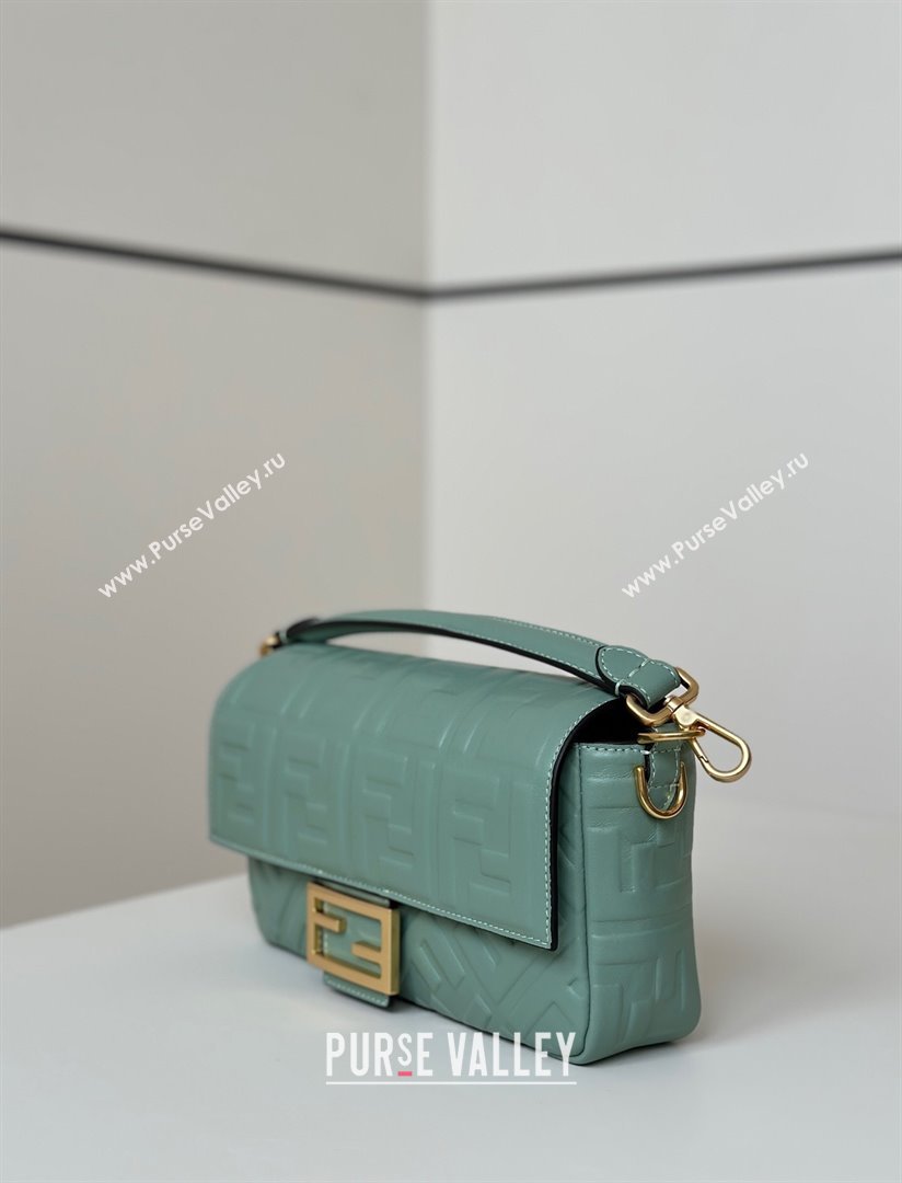Fendi Baguette Medium Nappa Leather Bag Green 0135M 20250628 (CL-250628013)