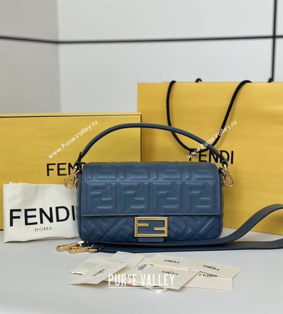 Fendi Baguette Medium Nappa Leather Bag Dark Blue 0135M 20250628 (CL-250628012)