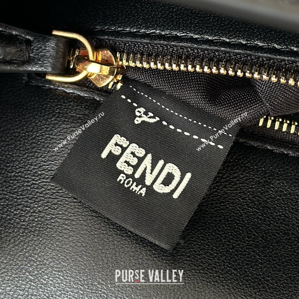 Fendi Baguette Medium Nappa Leather Bag Black/Gold 0135M 20250628 (CL-250628014)