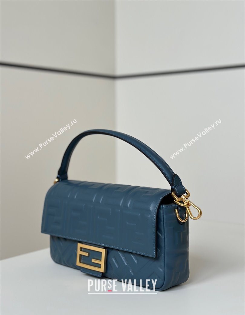 Fendi Baguette Medium Nappa Leather Bag Dark Blue 0135M 20250628 (CL-250628012)