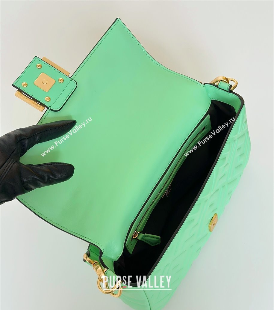 Fendi Baguette Medium Nappa Leather Bag 0135M Light Green 2025 0807 (CL-250807007)
