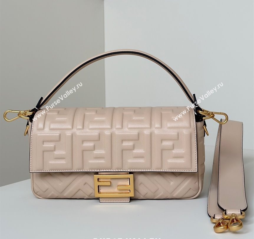 Fendi Baguette Medium Nappa Leather Bag 0135M Nude Pink 2025 0807 (CL-250807008)